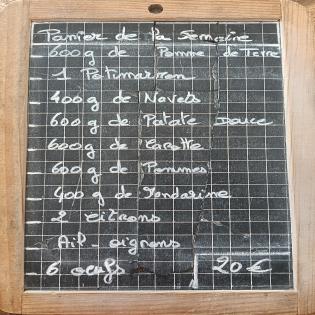 Panier Légumes Bio du Vendredi 02 Octobre